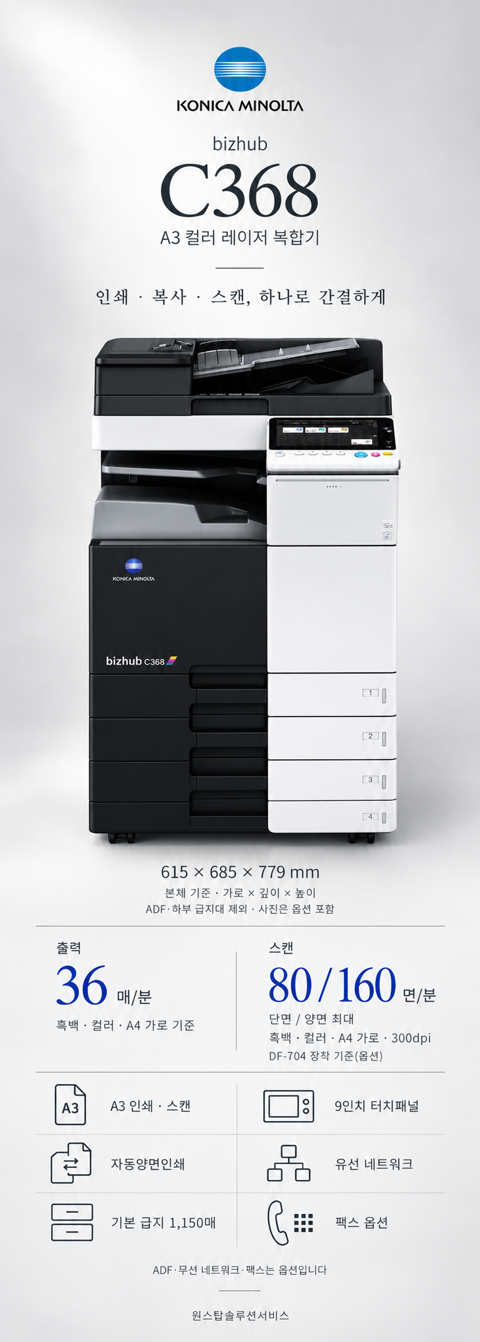 Konica Minolta C368 상세 안내