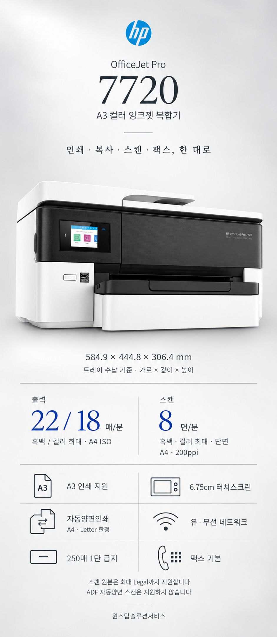 HP OfficeJet Pro 7720 상세 안내